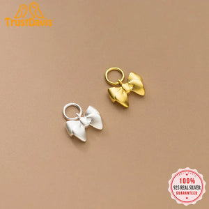 TrustDavis 925 Sterling Silver Bowknot Pendant DIY Necklace Bracelet Jewelry