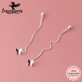 925 Sterling Silver Butterfly Screw Stud Earring for Women Party Jewelry