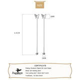 925 Sterling Silver Butterfly Screw Stud Earring for Women Party Jewelry