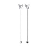 925 Sterling Silver Butterfly Screw Stud Earring for Women Party Jewelry
