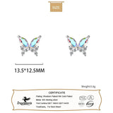 TrustDavis 925 Silver Butterfly CZ Earrings For Girls