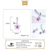 TrustDavis 925 Silver Butterfly Flower Charm Pendant