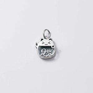 TrustDavis 925 Sterling Silver Cat Fish Charm Pendant DIY Necklace Bracelet