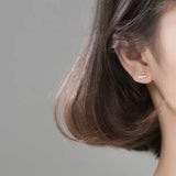925 Sterling Silver Shell Starfish CZ Stud Earrings For Women