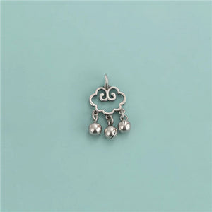 925 Sterling Silver Sweet Cloud Bell Charm Pendant DIY Necklace Accessories