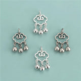 925 Sterling Silver Sweet Cloud Bell Charm Pendant DIY Necklace Accessories
