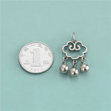 925 Sterling Silver Sweet Cloud Bell Charm Pendant DIY Necklace Accessories