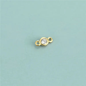 TrustDavis 925 Sterling Silver CZ Double Circle Mini Bracelet Necklace