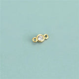 TrustDavis 925 Sterling Silver CZ Double Circle Mini Bracelet Necklace