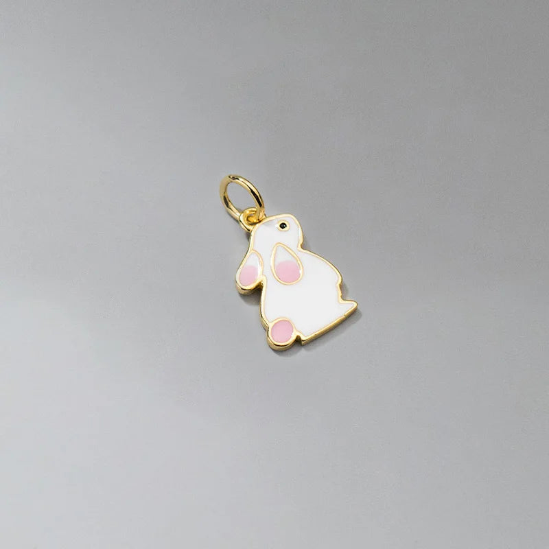 TrustDavis 925 Sterling Silver Rabbit Pendant DIY Necklace