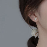 TrustDavis 925 Sterling Silver Spring Stud Earrings For Women Wedding Party