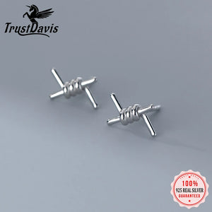 TrustDavis 925 Sterling Silver Spring Stud Earrings For Women Wedding Party