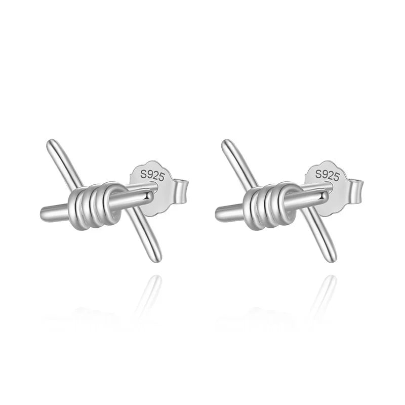 TrustDavis 925 Sterling Silver Spring Stud Earrings For Women Wedding Party