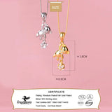 TrustDavis Silver Sweet Bears Star CZ Pendant DIY Necklace Accessor