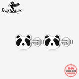 TrustDavis 925 Sterling Silver Panda Stud Earrings
