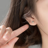 TrustDavis 925 Sterling Silver Panda Stud Earrings