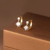 TrustDavis 925 Silver CZ Charm Hoop Earrings Wedding Jewelry