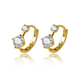 TrustDavis 925 Silver CZ Charm Hoop Earrings Wedding Jewelry