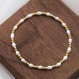 TrustDavis 925 Silver Freshwater Pearl Bracelet for Women DA2059