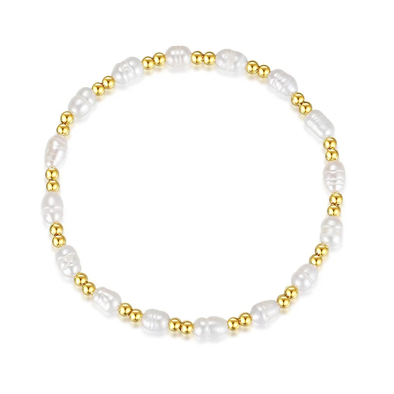 TrustDavis 925 Silver Freshwater Pearl Bracelet for Women DA2059