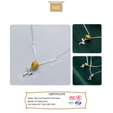TrustDavis 925 Silver Sweet Rose Flower Necklace for Women