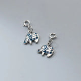 TrustDavis 925 Silver Elephant Colour CZ Charm Pendant DIY Necklace