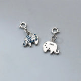 TrustDavis 925 Silver Elephant Colour CZ Charm Pendant DIY Necklace