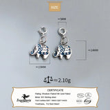 TrustDavis 925 Silver Elephant Colour CZ Charm Pendant DIY Necklace