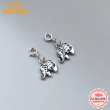 TrustDavis 925 Silver Elephant Colour CZ Charm Pendant DIY Necklace