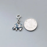 TrustDavis 925 Silver Elephant Colour CZ Charm Pendant DIY Necklace