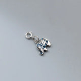 TrustDavis 925 Silver Elephant Colour CZ Charm Pendant DIY Necklace