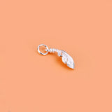 TrustDavis 925 Silver Feather Pendant DIY Necklace Bracelet