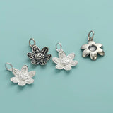 TrustDavis 925 Sterling Silver Flower Charm Pendant Necklace Bracelet
