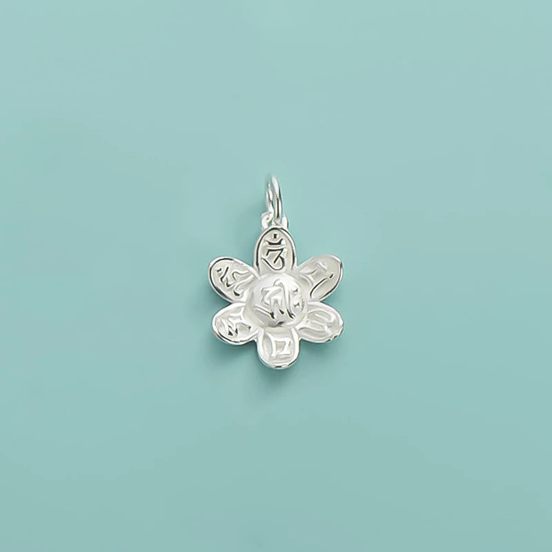 TrustDavis 925 Sterling Silver Flower Charm Pendant Necklace Bracelet