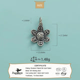 TrustDavis 925 Sterling Silver Flower Charm Pendant Necklace Bracelet