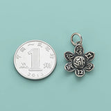 TrustDavis 925 Sterling Silver Flower Charm Pendant Necklace Bracelet