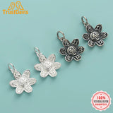 TrustDavis 925 Sterling Silver Flower Charm Pendant Necklace Bracelet