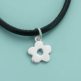 TrustDavis 925 Sterling Silver Flower Charm Pendant Vintage DIY Jewelry