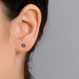 TrustDavis 925 Sterling Silver Flower CZ Stud Earrings Wedding Jewelry