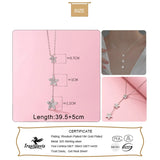 925 Silver Flower Pendant CZ Choker Necklace for Women Wedding