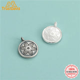 TrustDavis 925 Sterling Silver Flower Round Bracelet Necklace DIY Jewelry