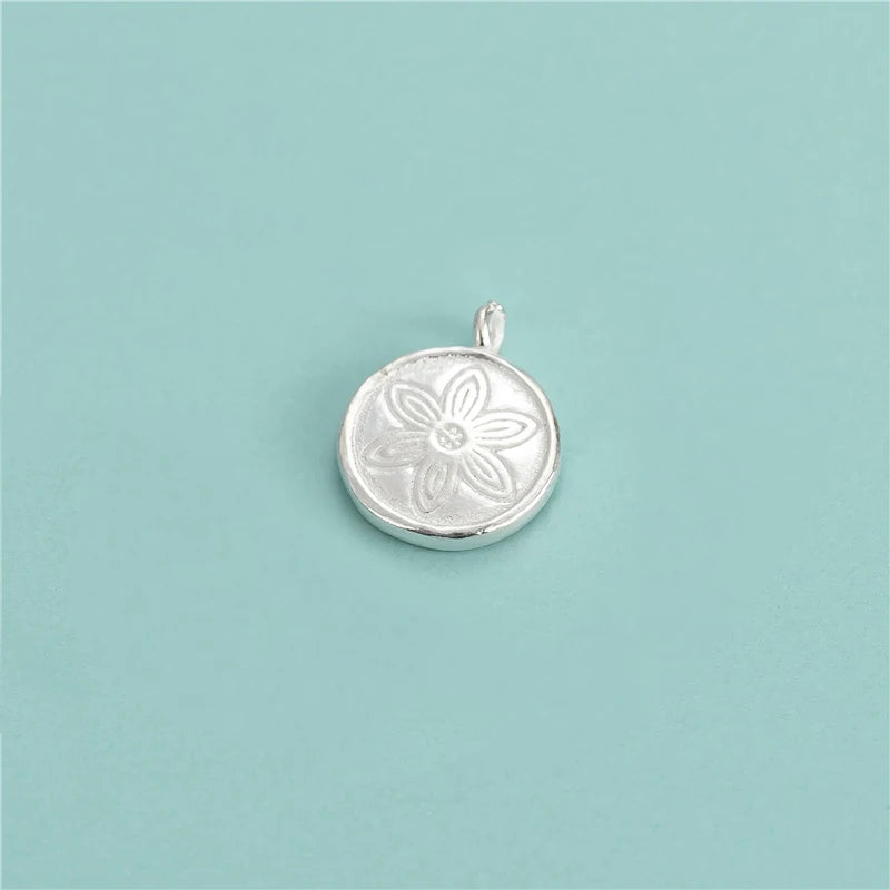 TrustDavis 925 Sterling Silver Flower Round Bracelet Necklace DIY Jewelry