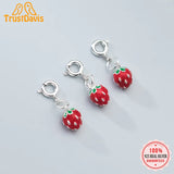 TrustDavis 925 Sterling Silver Strawberry Pendant DIY Necklace Bracelet