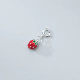 TrustDavis 925 Sterling Silver Strawberry Pendant DIY Necklace Bracelet