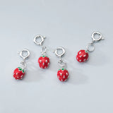 TrustDavis 925 Sterling Silver Strawberry Pendant DIY Necklace Bracelet
