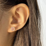 TrustDavis 925 Silver CZ Stud Earrings for Women Girls DS4052