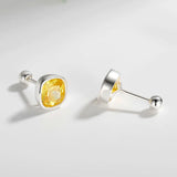 TrustDavis 925 Silver CZ Stud Earrings for Women Girls DS4052