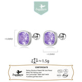 TrustDavis 925 Silver CZ Stud Earrings for Women Girls DS4052
