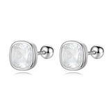 TrustDavis 925 Silver CZ Stud Earrings for Women Girls DS4052