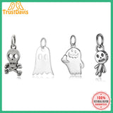 TrustDavis 925 Silver Sweet Ghost Pendant Fine Zircon Jewelry